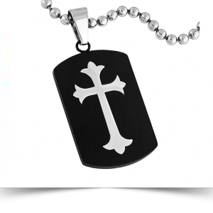 STAINLESS STEEL CROSS DOGTAG
